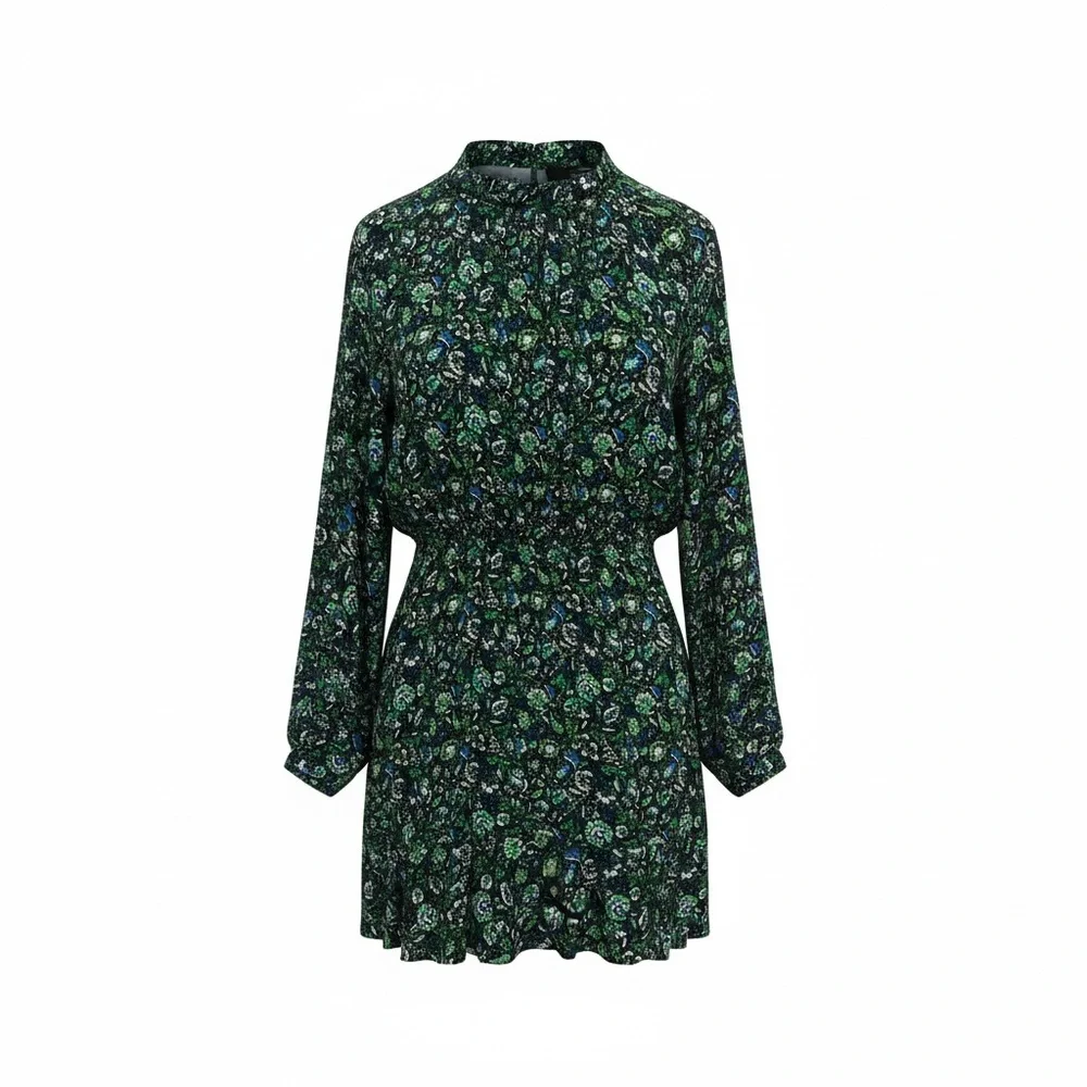 zara mini green dress Zara Satin Effect Wrap Dress Mini Midi Green Draped XS S BNWT